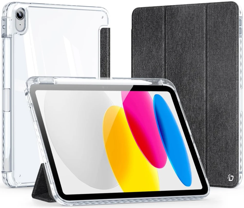 Dux Ducis Unid Apple iPad 11 (2025)/10.9 (2022) Hoes Book Case Transparant Zwart afbeelding 1
