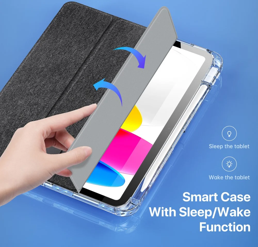 Dux Ducis Unid Apple iPad 11 (2025)/10.9 (2022) Hoes Book Case Transparant Zwart afbeelding 3