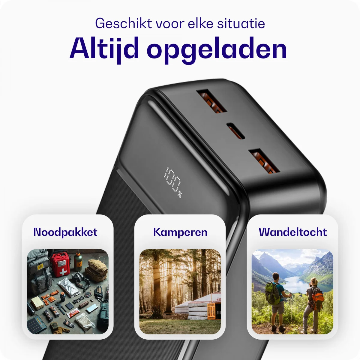 Buddi Boost 30.000 mAh Powerbank Reisformaat Met Display Zwart 22.5W afbeelding 9