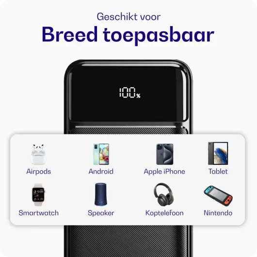 Buddi Boost 30.000 mAh Powerbank Reisformaat Met Display Zwart 22.5W afbeelding 11
