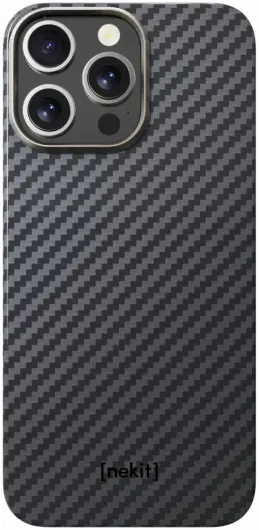 NEKIT Fiber Apple iPhone 14 Pro Hoesje MagSafe Kevlar Back Cover Dun Zwart afbeelding 14