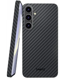 Nekit Fiber Samsung Galaxy S24 Plus Hoesje MagSafe Kevlar Back Cover Dun Zwart
