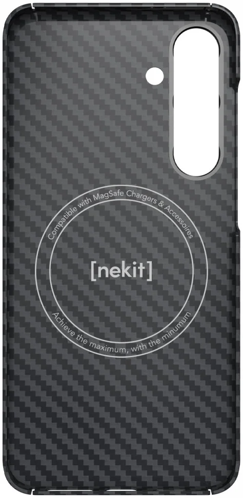 NEKIT Fiber Samsung Galaxy S24 Hoesje MagSafe Kevlar Back Cover Dun Zwart afbeelding 17