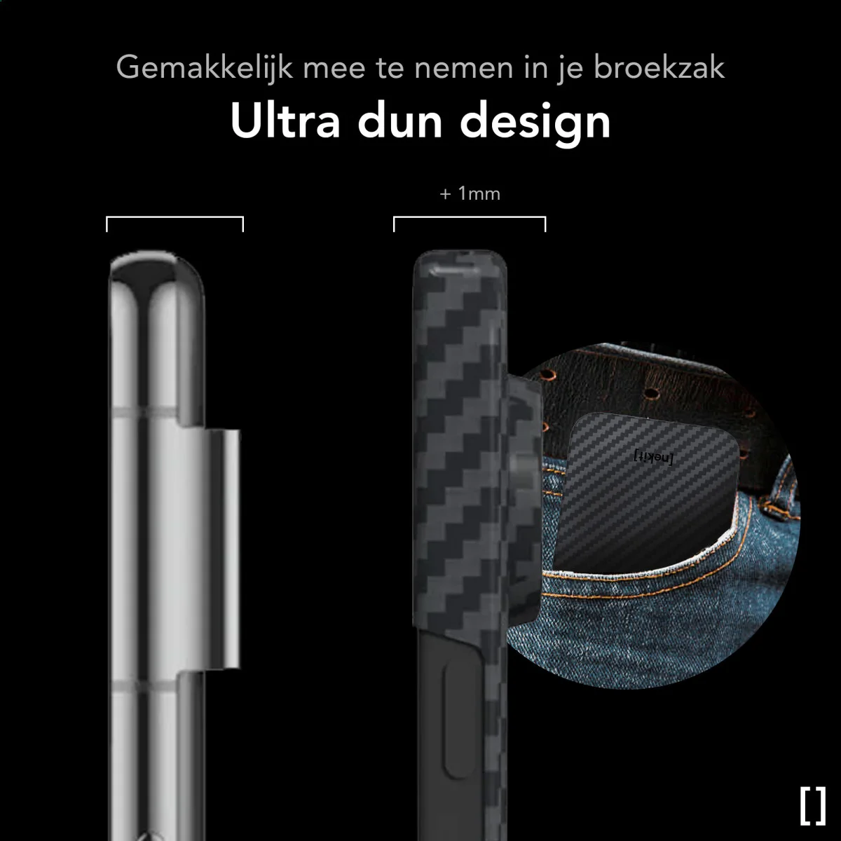 NEKIT Fiber Google Pixel 9 / 9 Pro Hoesje MagSafe Kevlar Back Cover Dun Zwart afbeelding 5