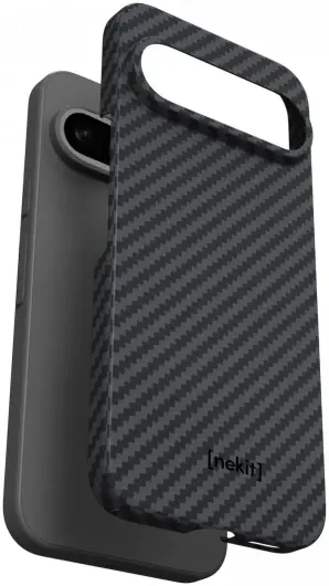 NEKIT Fiber Google Pixel 9 / 9 Pro Hoesje MagSafe Kevlar Back Cover Dun Zwart afbeelding 12