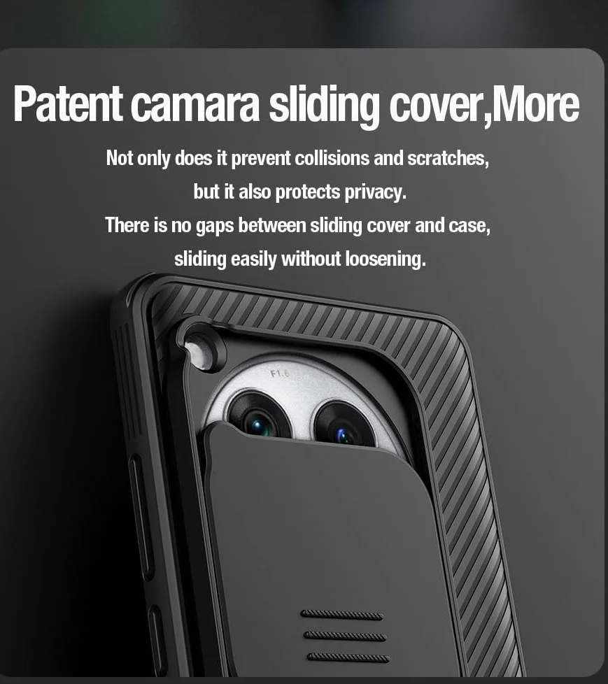 Nillkin CamShield OnePlus 12 Hoesje met Camera Slider Back Cover Zwart afbeelding 5