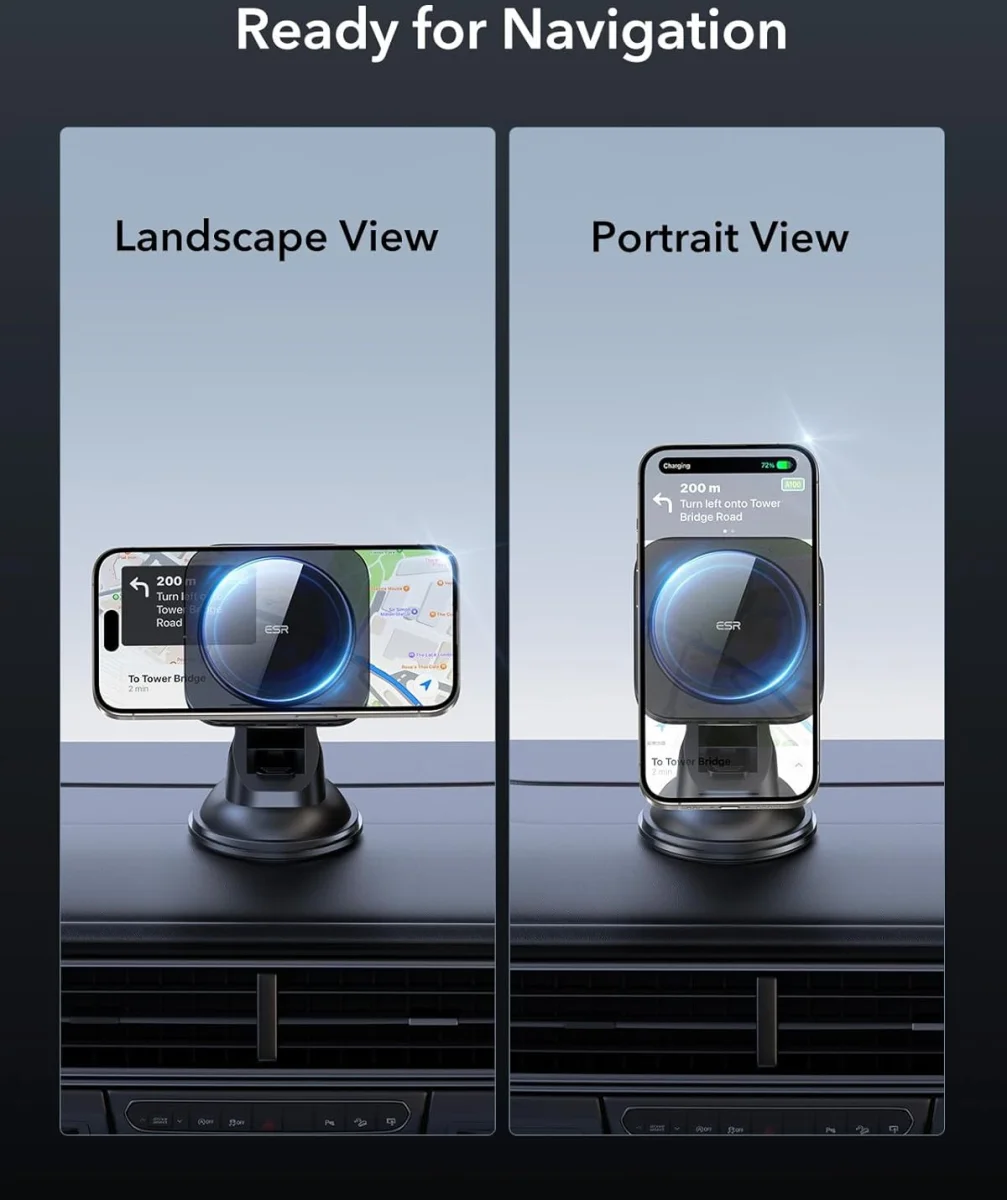 ESR HaloLock Qi2 / MagSafe Telefoonhouder Auto Raam/Dashboard met Opladen 15W afbeelding 5