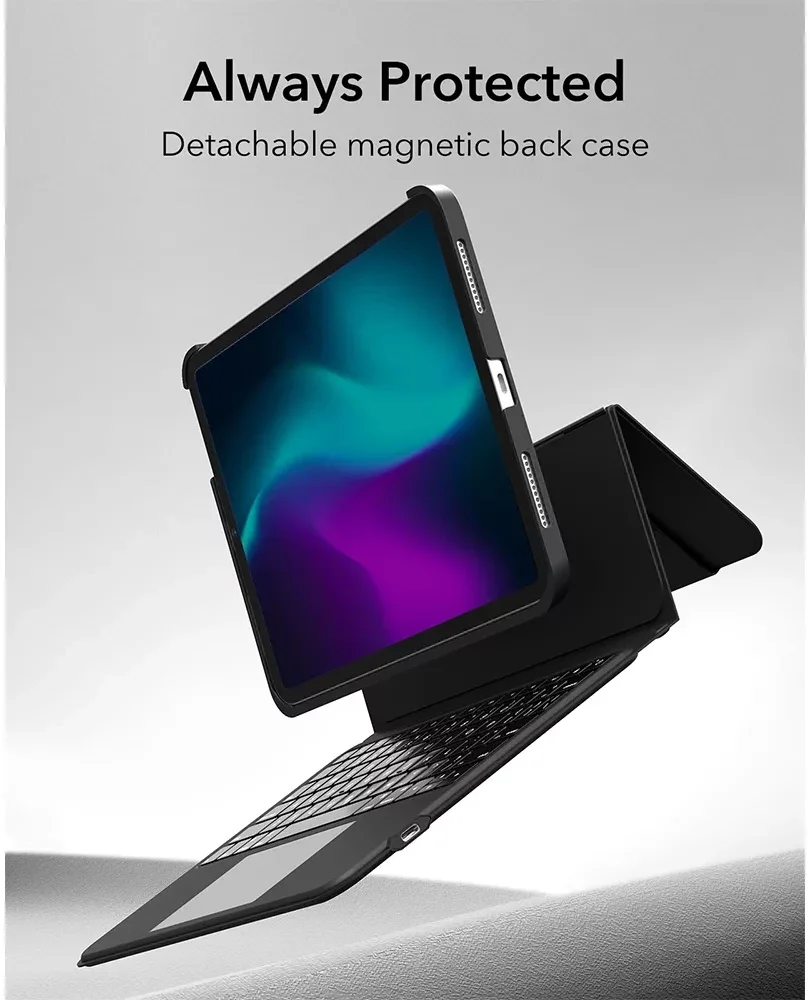 ESR Ascend Apple iPad 11 (2025) / 10.9 (2022) Magnetische Toetsenbord Hoes Zwart afbeelding 9