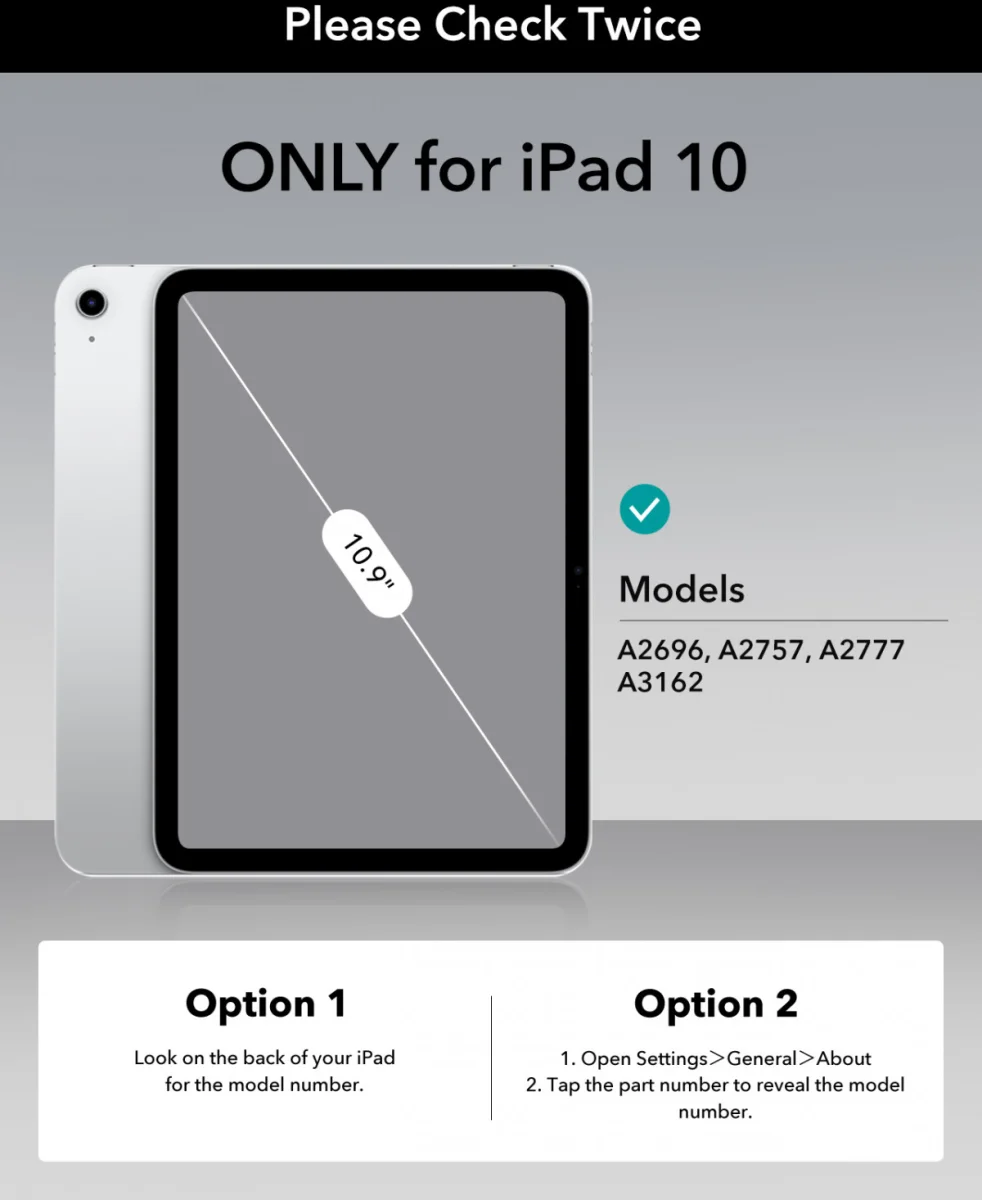 ESR Ascend Apple iPad 11 (2025) / 10.9 (2022) Magnetische Toetsenbord Hoes Wit afbeelding 4