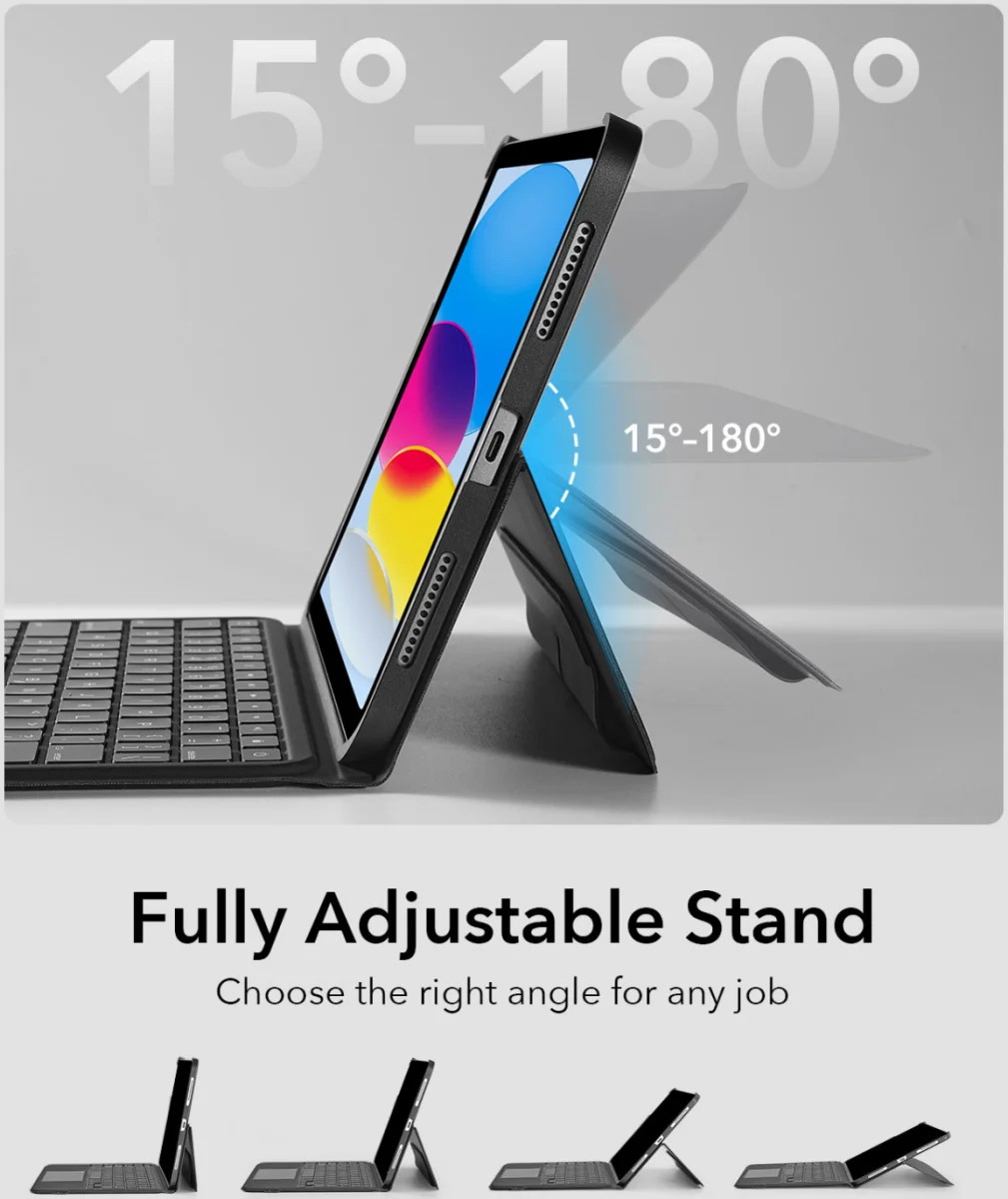 ESR Ascend Apple iPad 11 (2025) / 10.9 (2022) Magnetische Toetsenbord Hoes Wit afbeelding 5