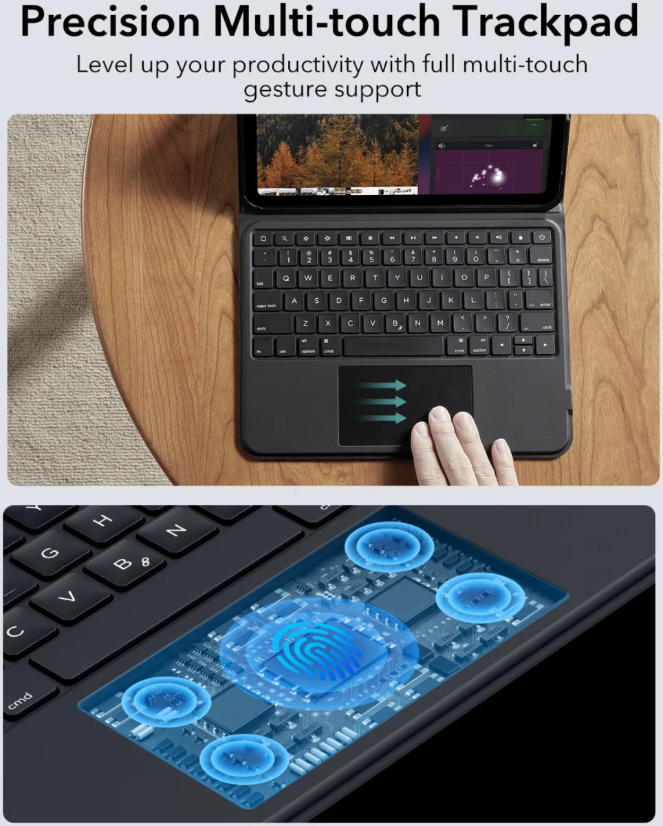 ESR Ascend Apple iPad 11 (2025) / 10.9 (2022) Magnetische Toetsenbord Hoes Wit afbeelding 6