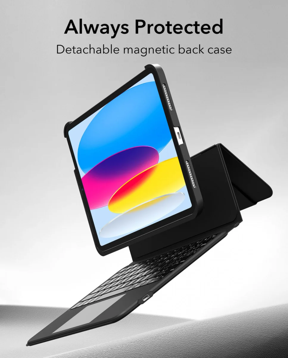 ESR Ascend Apple iPad 11 (2025) / 10.9 (2022) Magnetische Toetsenbord Hoes Wit afbeelding 7