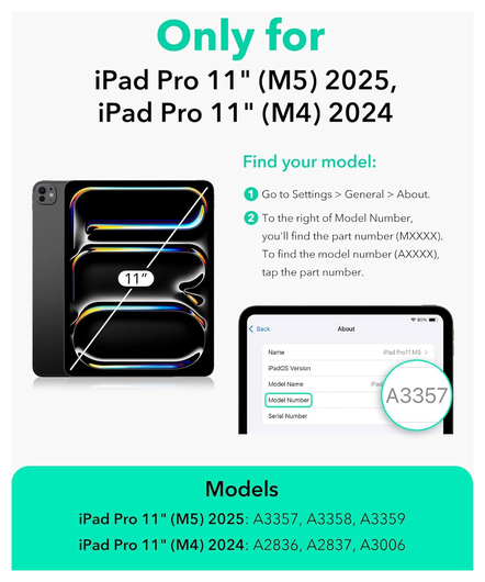 ESR Ascend Keyboard Case iPad Pro 11 (2024/2025) Toetsenbord Hoes Zwart afbeelding 2