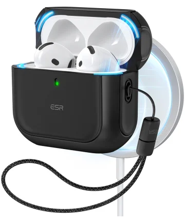 ESR Halolock Orbit Hybrid AirPods 4 (2024) Hoesje MagSafe Zwart Hoesjes