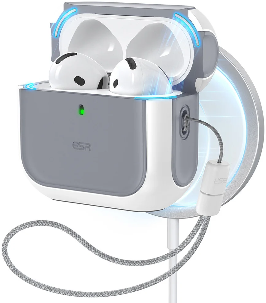 ESR Halolock Orbit Hybrid AirPods 4 (2024) Hoesje MagSafe Wit afbeelding 1