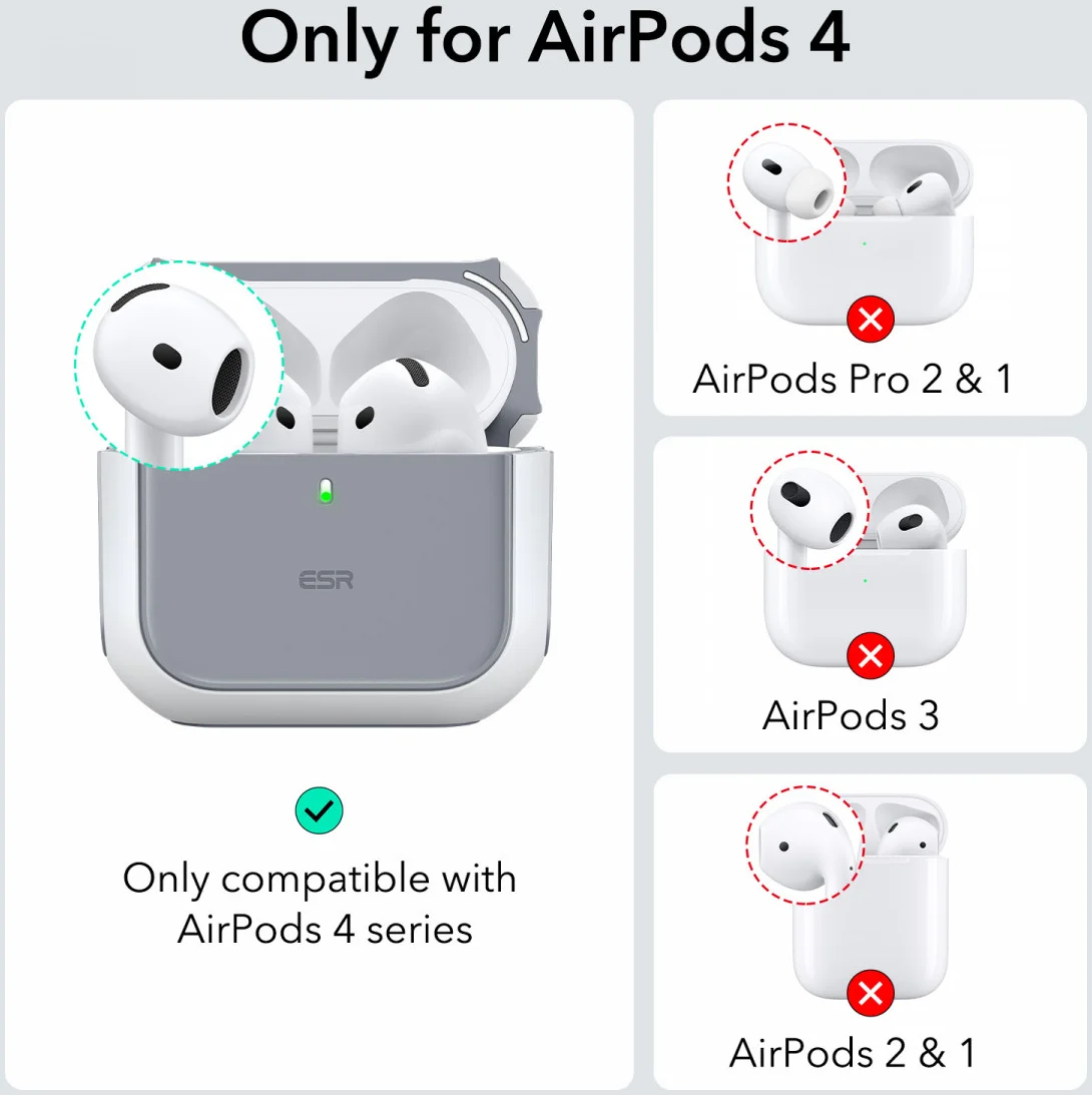 ESR Halolock Orbit Hybrid AirPods 4 (2024) Hoes Magsafe Titanium afbeelding 2