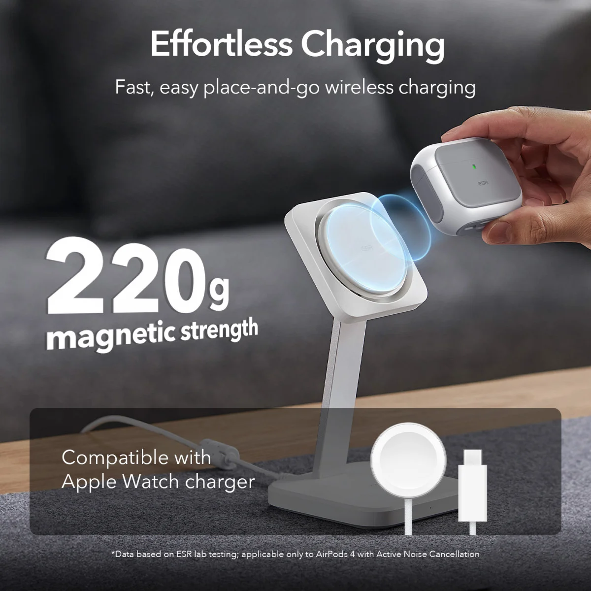 ESR Halolock Orbit Hybrid AirPods 4 (2024) Hoes Magsafe Titanium afbeelding 4
