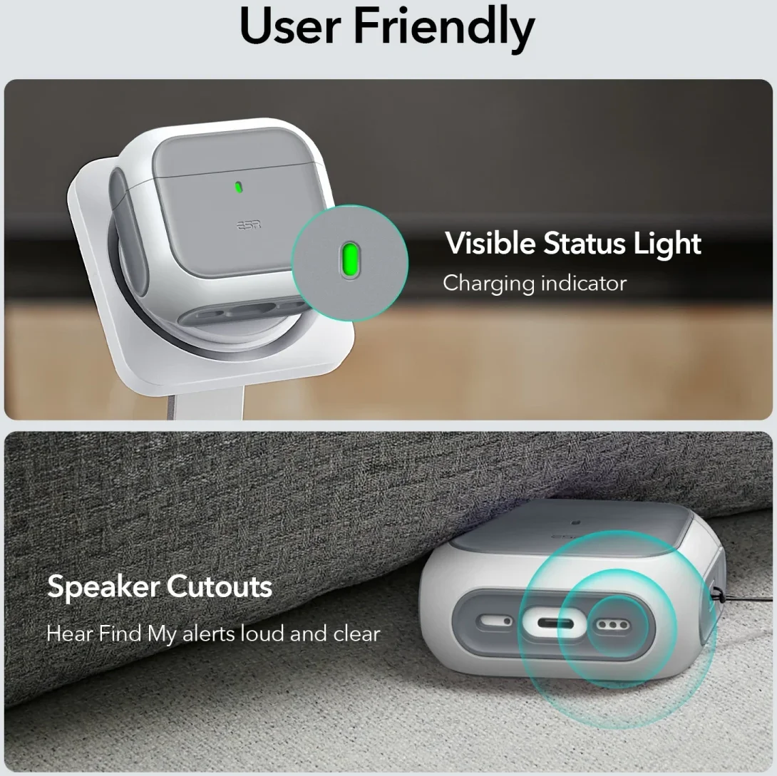 ESR Halolock Orbit Hybrid AirPods 4 (2024) Hoes Magsafe Titanium afbeelding 8