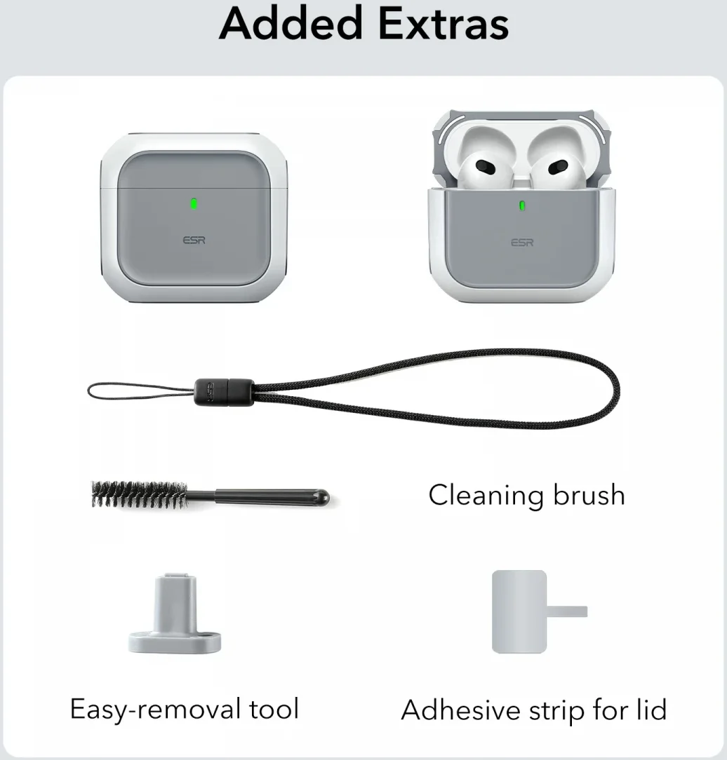 ESR Halolock Orbit Hybrid AirPods 4 (2024) Hoes Magsafe Titanium afbeelding 9