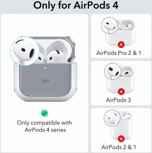 ESR Halolock Orbit Hybrid AirPods 4 (2024) Hoes Magsafe Titanium afbeelding 2