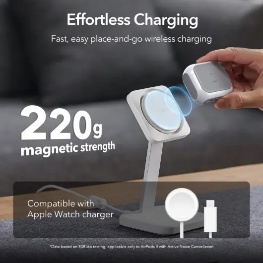 ESR Halolock Orbit Hybrid AirPods 4 (2024) Hoes Magsafe Titanium afbeelding 4