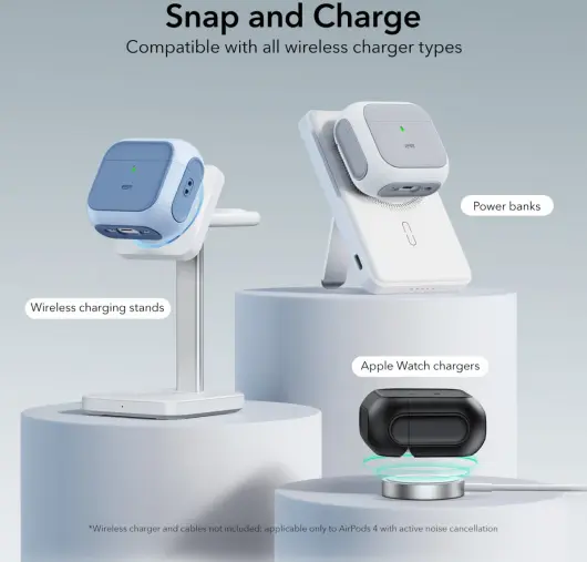 ESR Halolock Orbit Hybrid AirPods 4 (2024) Hoes Magsafe Titanium afbeelding 6
