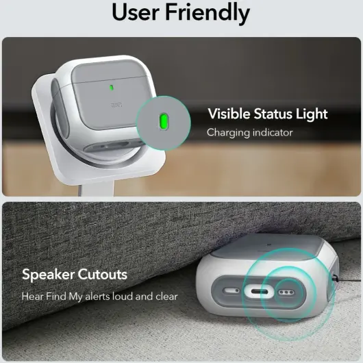 ESR Halolock Orbit Hybrid AirPods 4 (2024) Hoes Magsafe Titanium afbeelding 8