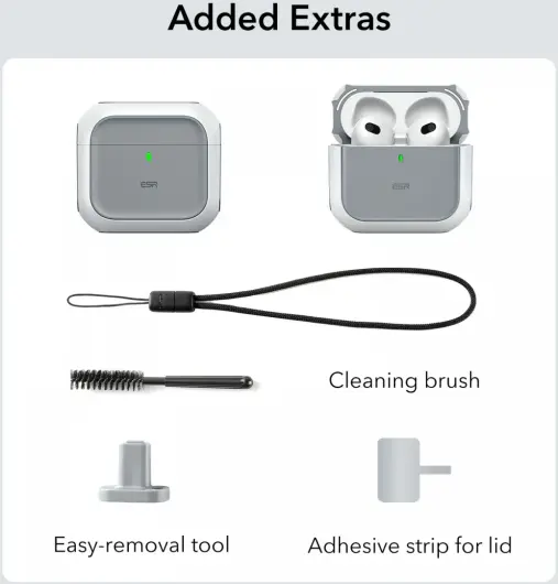ESR Halolock Orbit Hybrid AirPods 4 (2024) Hoes Magsafe Titanium afbeelding 9