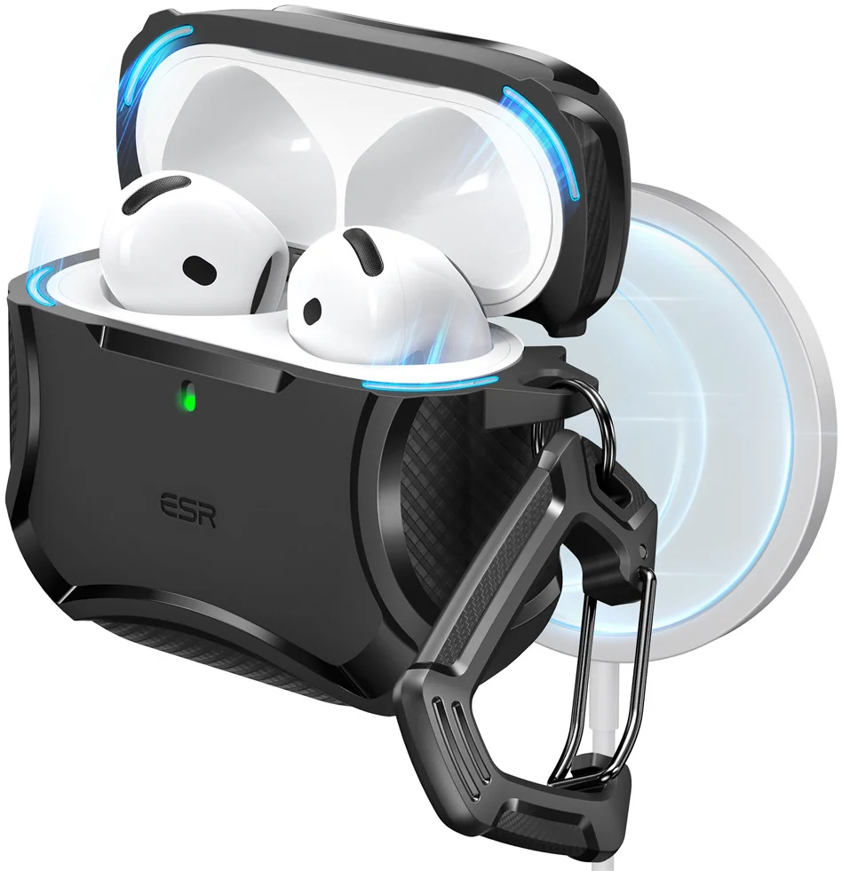 ESR Halolock Cyber Tough AirPods 4 (2024) Hoes Magsafe Zwart afbeelding 1