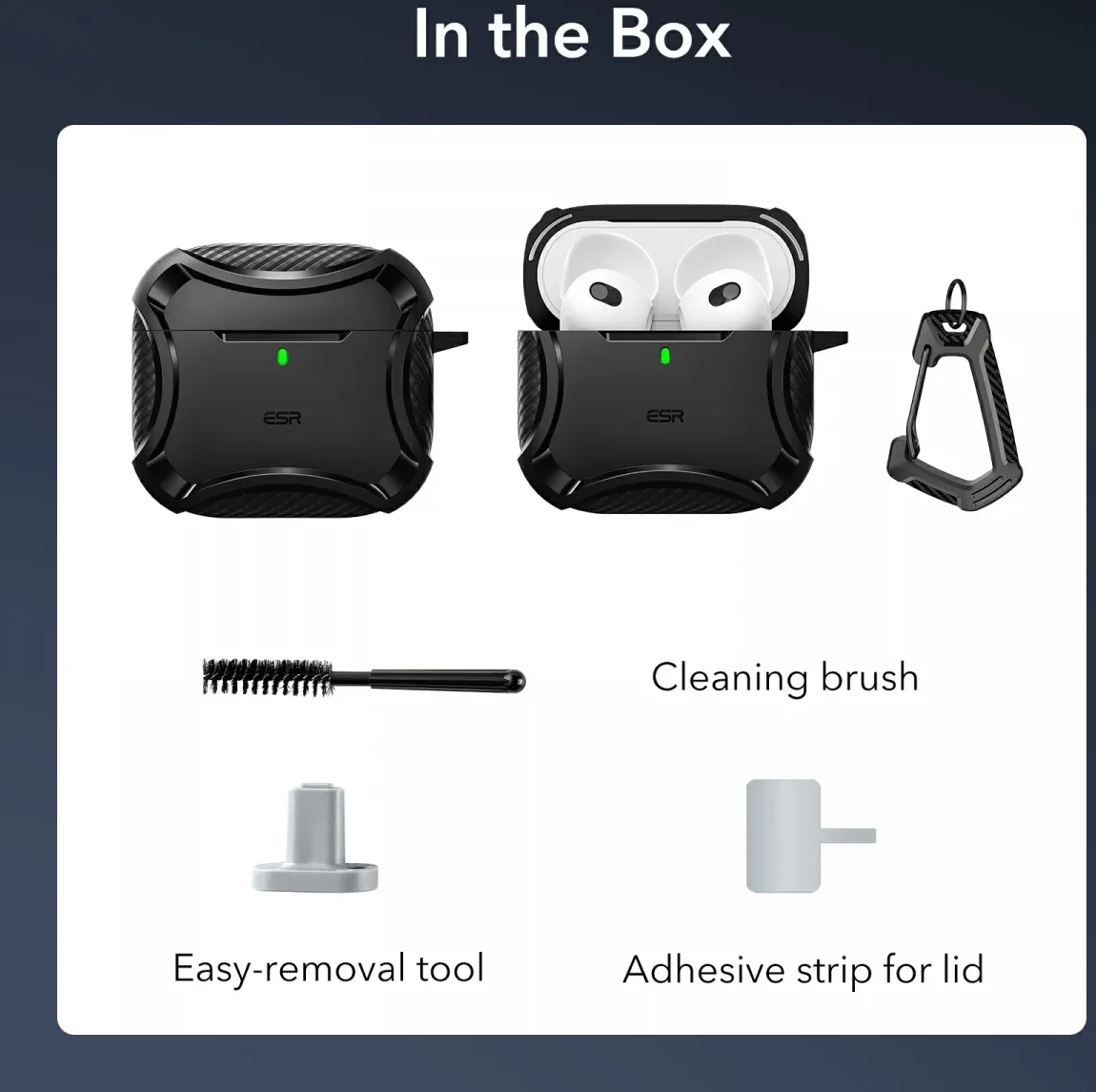 ESR Halolock Cyber Tough AirPods 4 (2024) Hoes Magsafe Zwart afbeelding 9