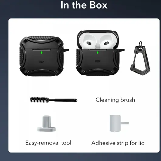 ESR Halolock Cyber Tough AirPods 4 (2024) Hoes Magsafe Zwart afbeelding 9