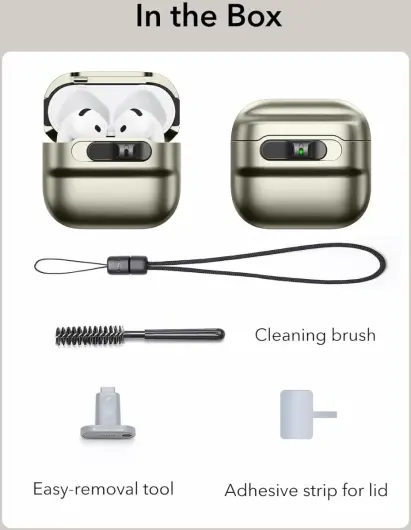 ESR HaloLock Pulse Magnetic Lock AirPods 4 (2024) Hoesje MagSafe Titanium afbeelding 9