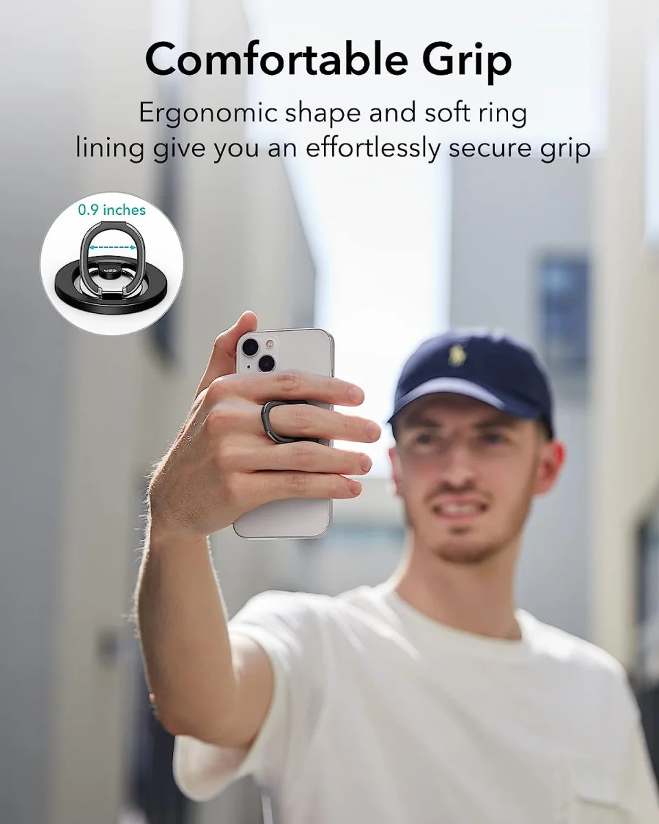 ESR HaloLock MagSafe Ring Houder Opvouwbare Standaard Zwart afbeelding 10
