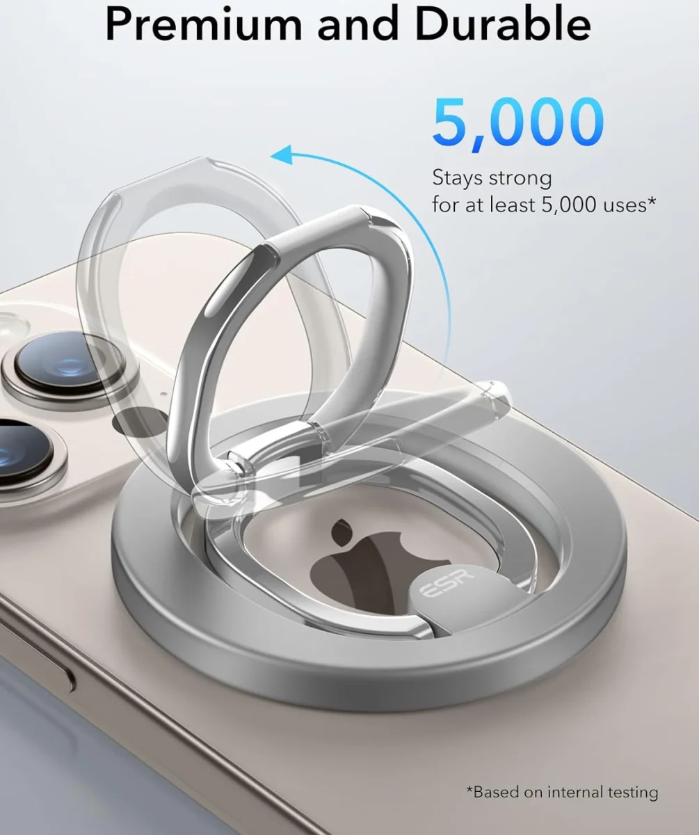 ESR HaloLock MagSafe Ring Houder Opvouwbare Standaard Titanium afbeelding 7