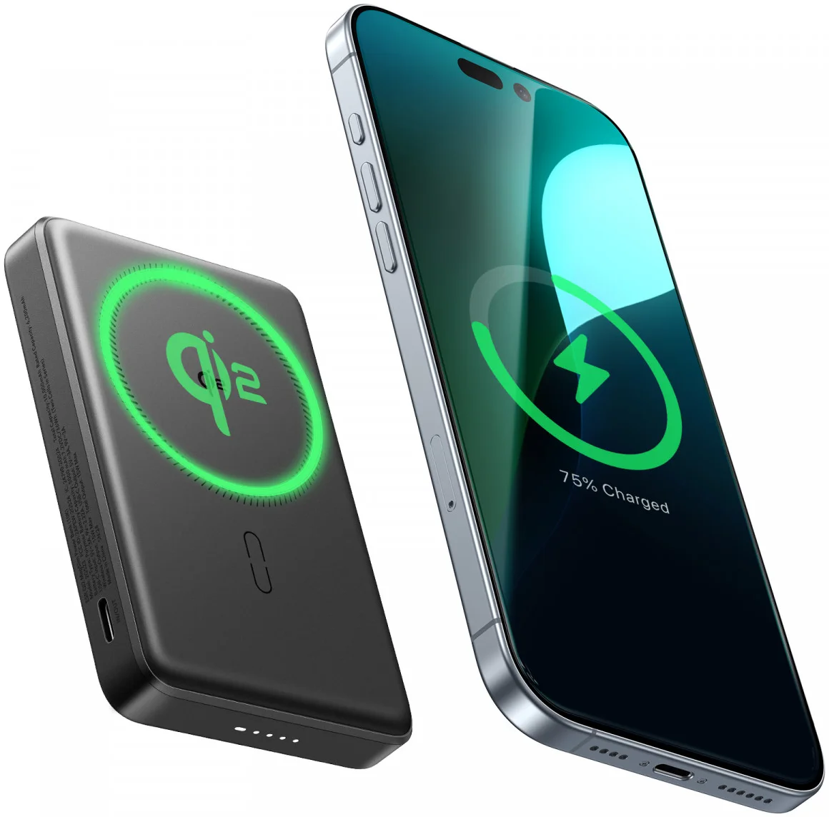 ESR MagSlim Qi2 MagSafe Powerbank 10.000 mAh met USB-C Poort Blauw