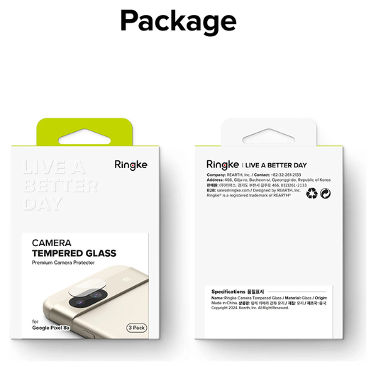 Ringke Google Pixel 8a Camera Protector Tempered Glass [3-Pack] afbeelding 10