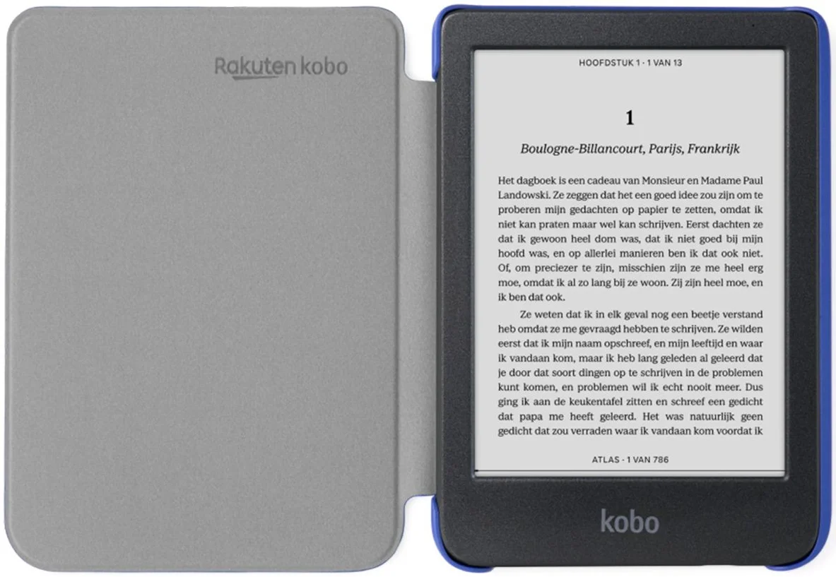 Origineel Kobo Clara Colour / BW Hoes Basic SleepCover Book Case Blauw afbeelding 2