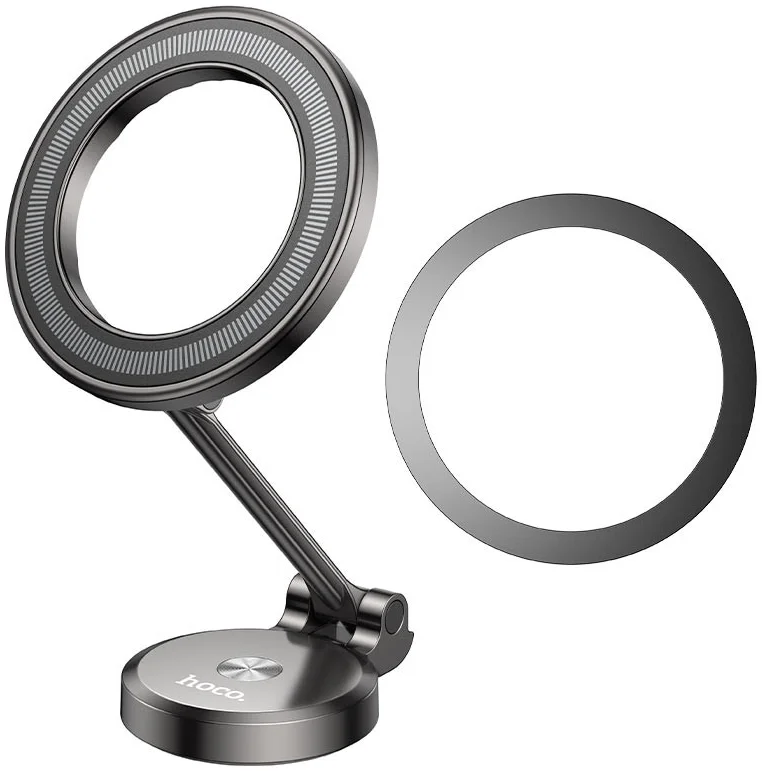 Hoco Dashboard Autohouder Telefoon met MagSafe Ring Aluminium Grijs afbeelding 4