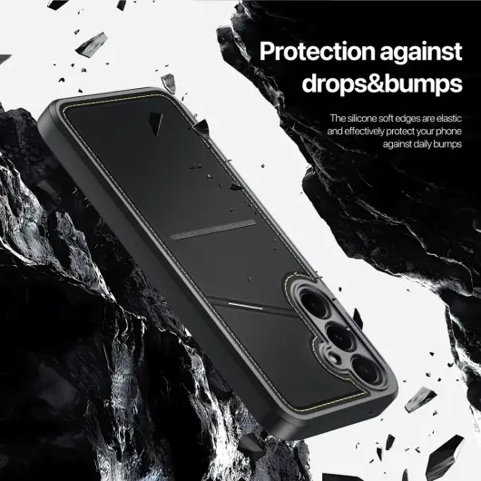 Dux Ducis Rafi II Samsung Galaxy A15 Hoesje Pasjes Houder met Flip Zwart afbeelding 5