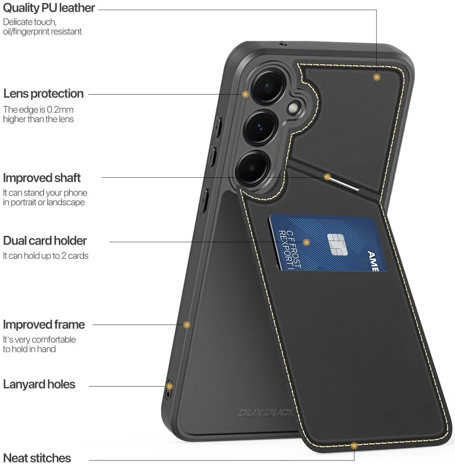 Dux Ducis Rafi II Samsung Galaxy A55 Hoesje Pasjes Houder met Flip Zwart afbeelding 10
