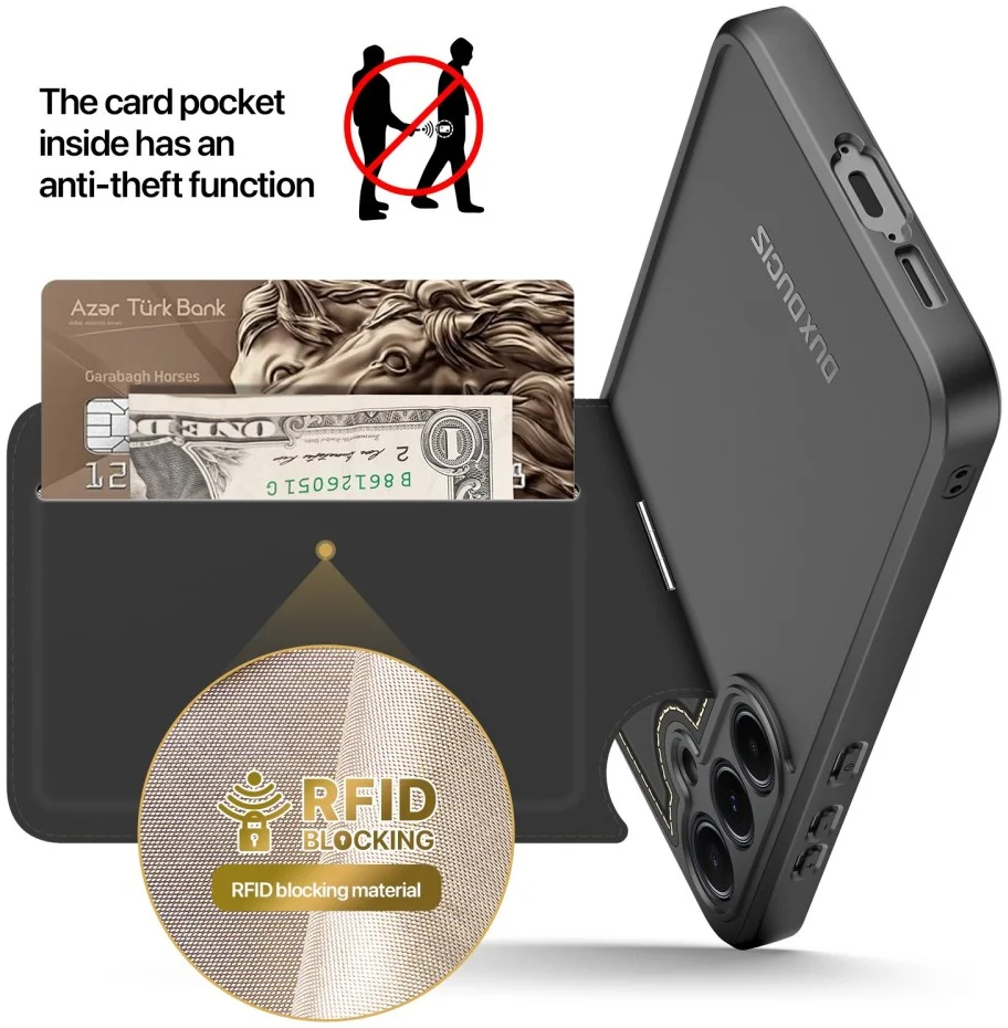 Dux Ducis Rafi II Samsung Galaxy A55 Hoesje Pasjes Houder met Flip Zwart afbeelding 13