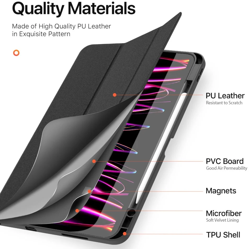 Dux Ducis Domo Apple iPad Pro 13 (2024) Hoes Tri-Fold Book Case Zwart afbeelding 11