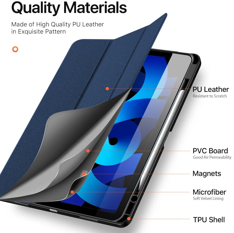 Dux Ducis Domo Apple iPad Air 13 (24/25) Hoes Tri-Fold Book Case Blauw afbeelding 8