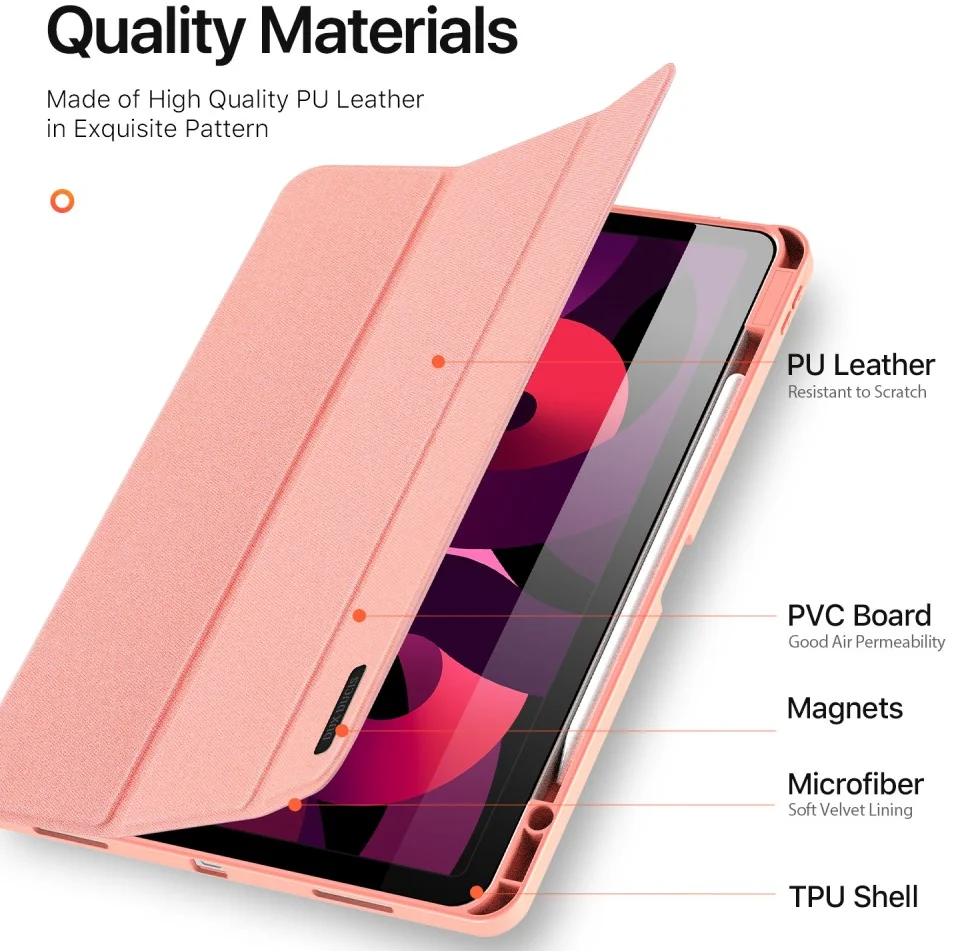 Dux Ducis Domo Apple iPad Air 13 (24/25) Hoes Tri-Fold Book Case Roze afbeelding 8