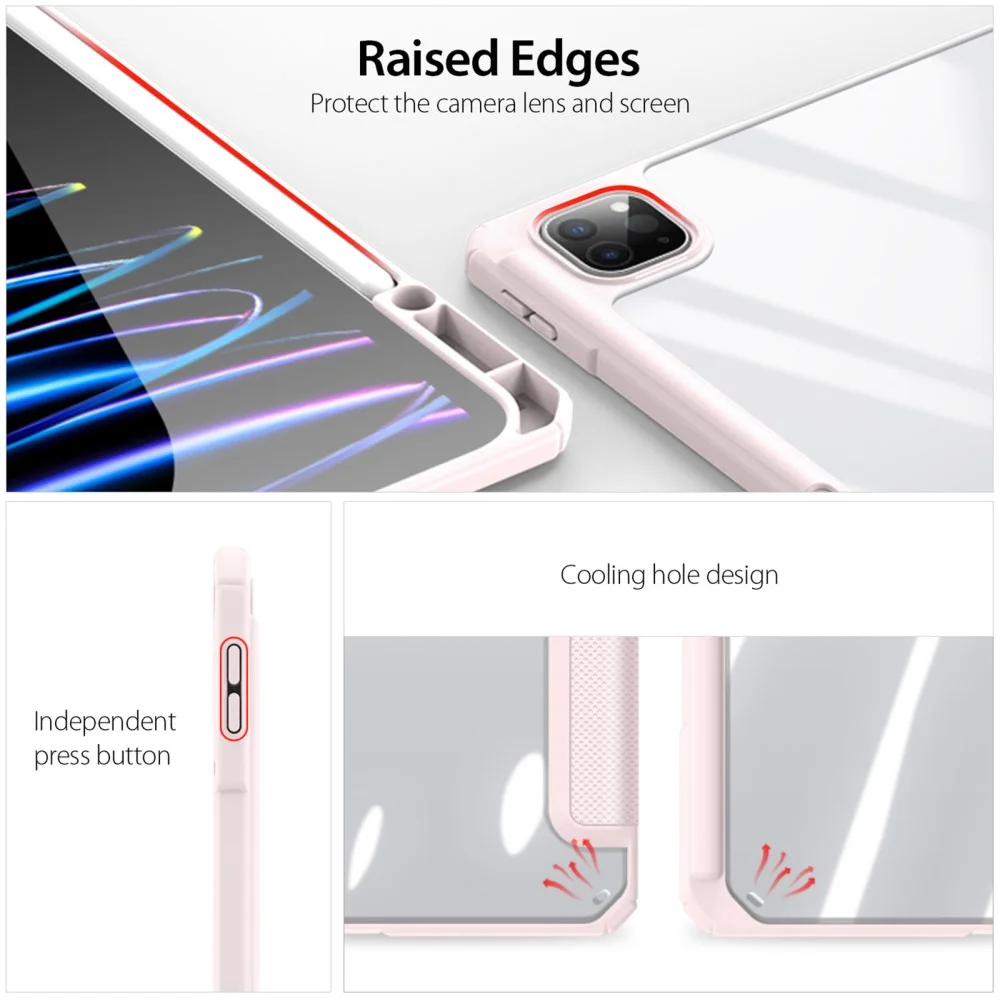 Dux Ducis Toby Apple iPad Pro 13 (2024) Hoes Tri-Fold Book Case Roze afbeelding 4