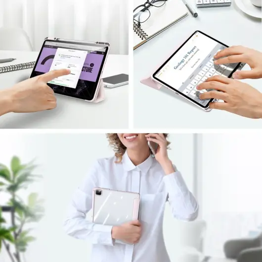 Dux Ducis Toby Apple iPad Pro 13 (2024) Hoes Tri-Fold Book Case Roze afbeelding 8