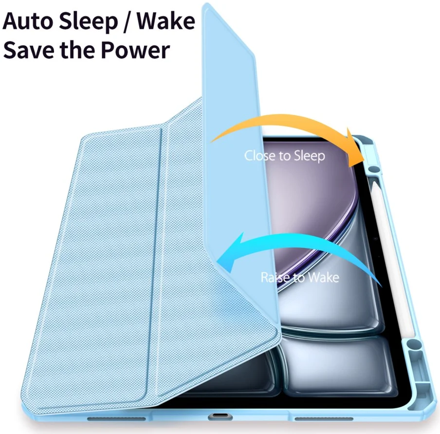 Dux Ducis Toby Apple iPad Air 13 (24/25) Hoes Tri-Fold Book Case Blauw afbeelding 3