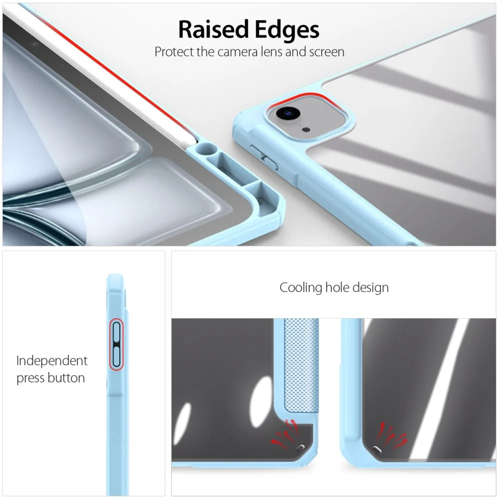 Dux Ducis Toby Apple iPad Air 13 (24/25) Hoes Tri-Fold Book Case Blauw afbeelding 6