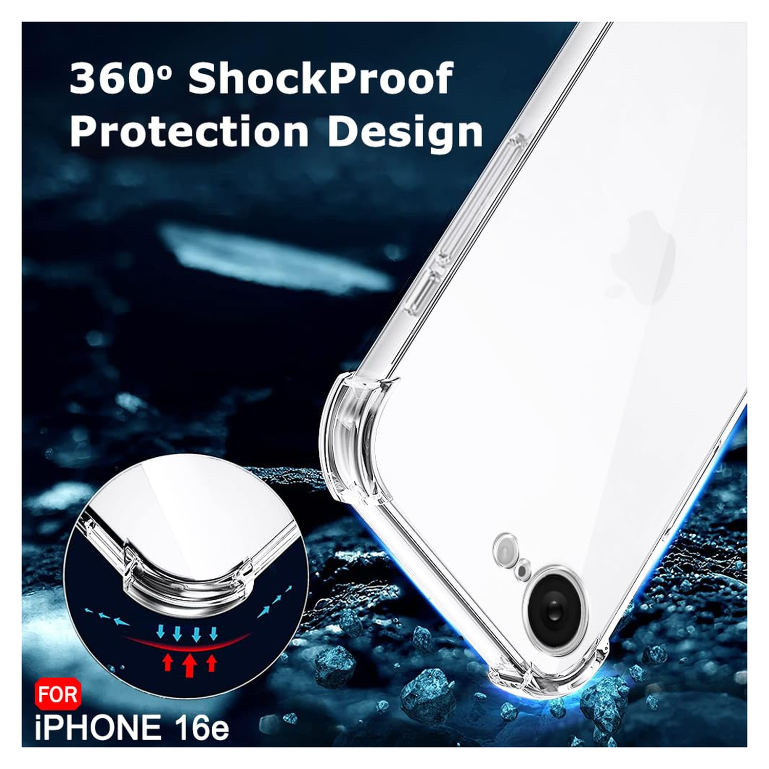 Apple iPhone 16e Hoesje Schokbestendig en Dun TPU Back Cover Transparant afbeelding 2