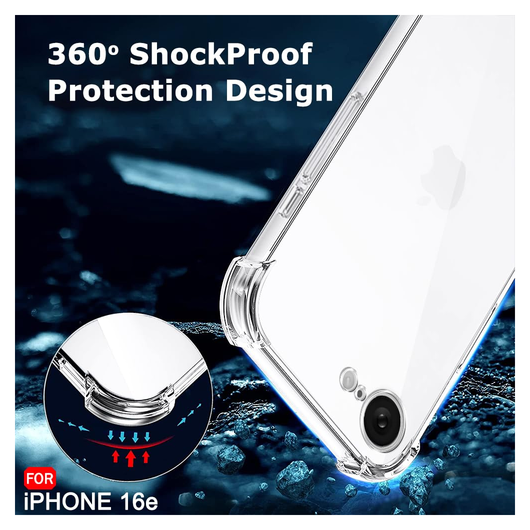 Apple iPhone 16e Hoesje Schokbestendig en Dun TPU Back Cover Transparant afbeelding 2